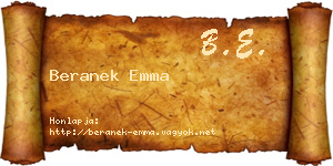 Beranek Emma névjegykártya